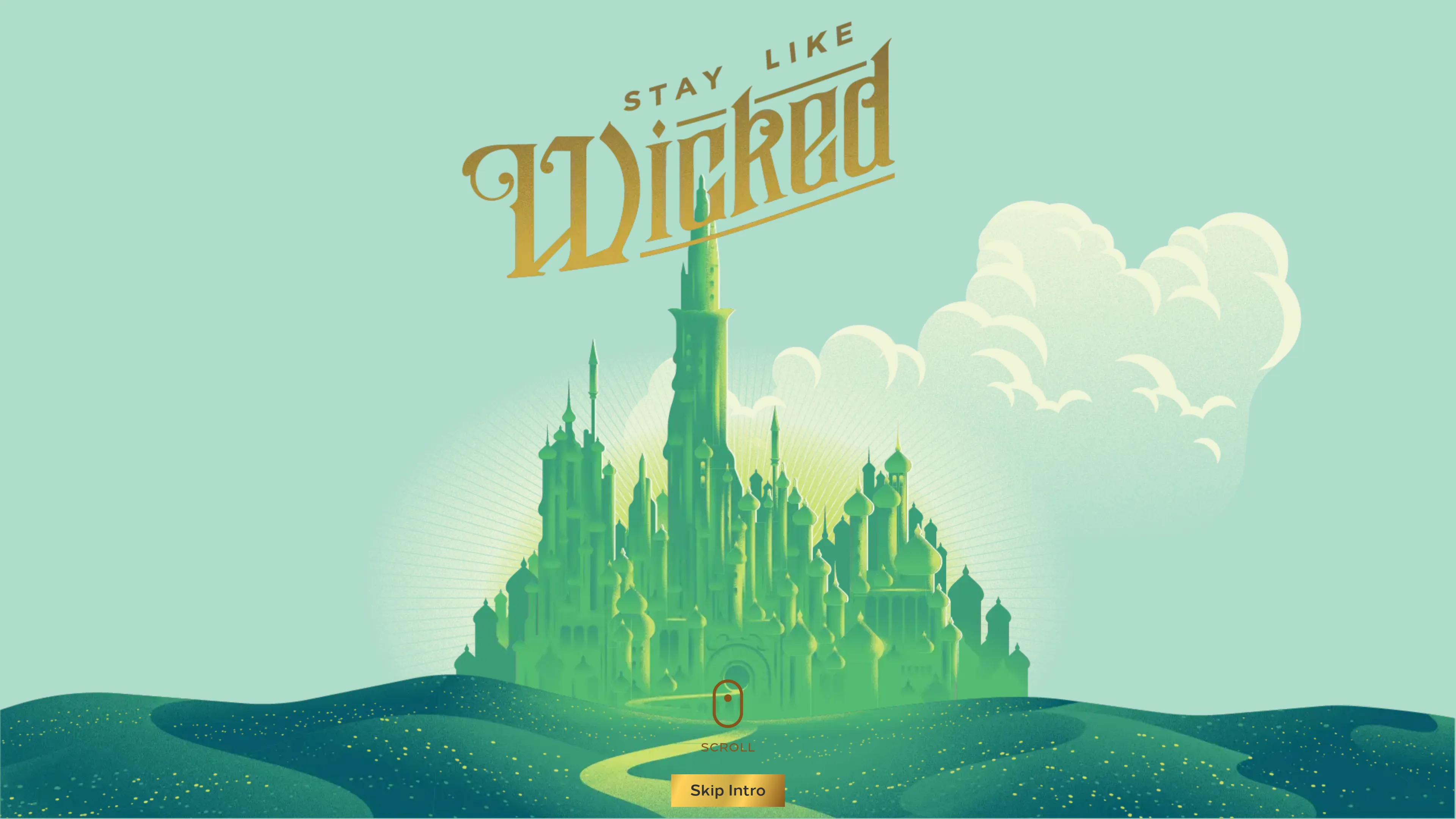 Image capture of the end of the animation with the Emerald City.