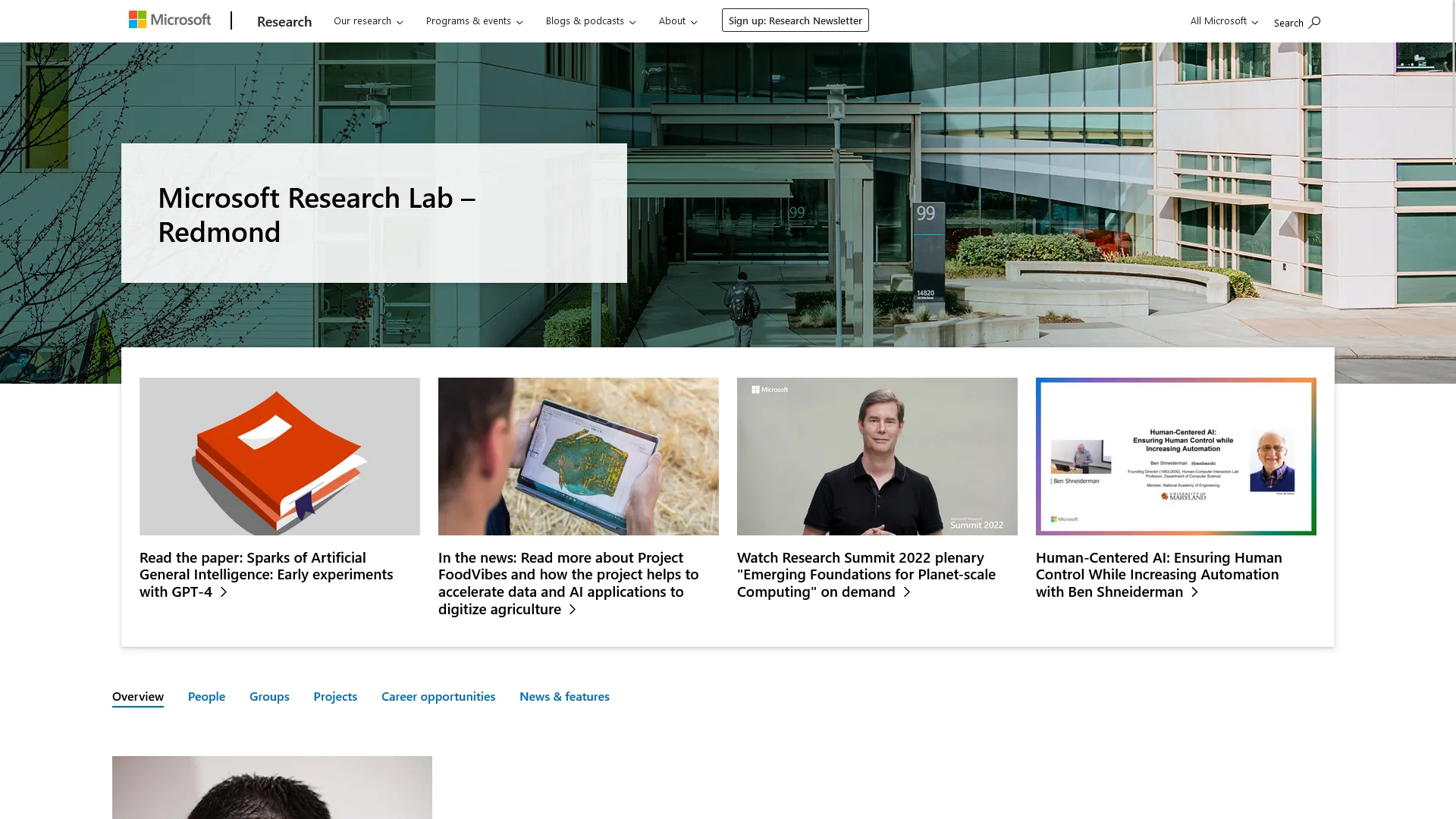 Screenshot of the lab page.